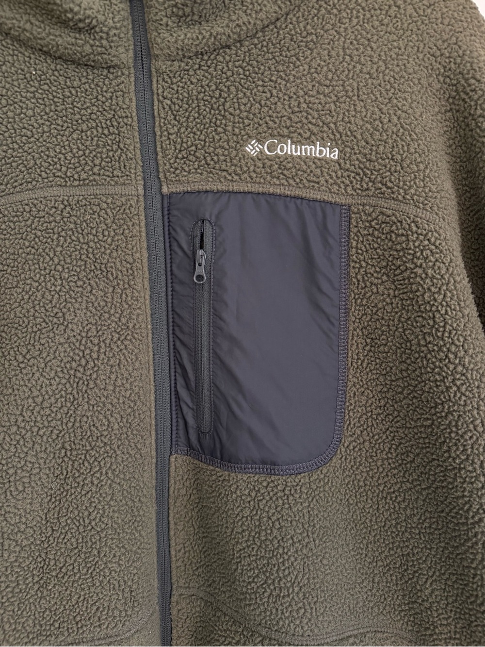 Columbia Men’s Sherpa Fleece Full Zip Jacket Olive Green XXL - Picture 2 of 5